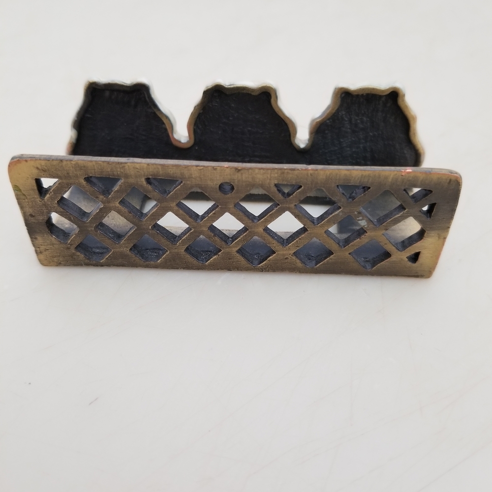 Cat Business Card Holder. Metal With Enamel Cats. - Picture 2 of 4